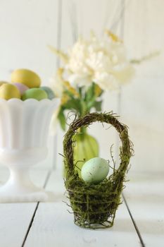 Spring Easter Holiday Themed Still Life Scene in Natural Light