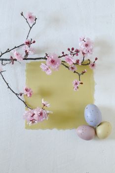 Spring Easter Holiday Themed Still Life Scene in Natural Light