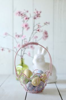 Spring Easter Holiday Themed Still Life Scene in Natural Light