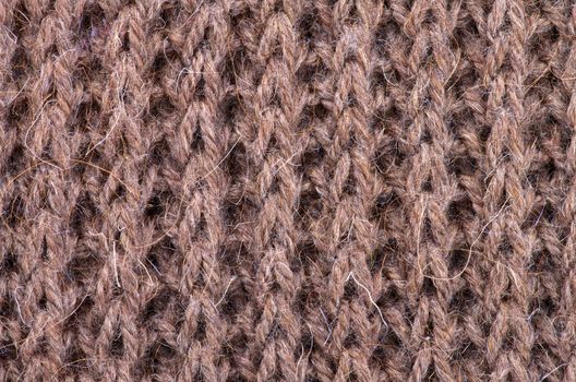 Brown Natural Woven Wool Background closeup