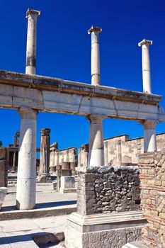 Famous ruins of ancient town Pompeii in Italy