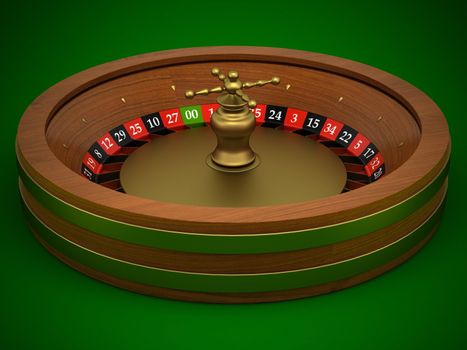 Roulette is a casino on a green background