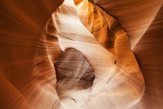 Famous view in Antelope Canyon, usa