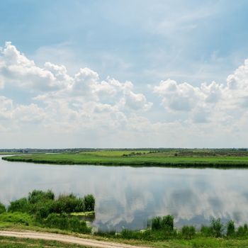 cloudy sky over river