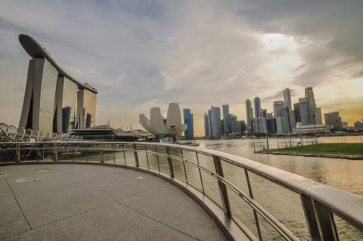 SINGAPORE-MARCH 31: The Marina Bay Sands Resort Hotel on Mar 31, 2011 in Singapore. It is an integrated resort and the worlds most expensive standalone casino property at S$8 billion.