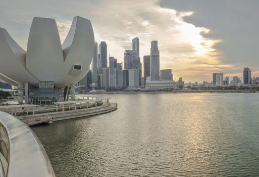 SINGAPORE-MARCH 31: The Marina Bay Sands Resort Hotel on Mar 31, 2011 in Singapore. It is an integrated resort and the worlds most expensive standalone casino property at S$8 billion.