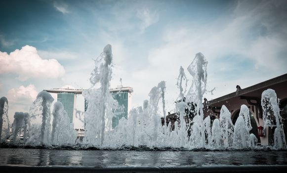 SINGAPORE-MARCH 31: The Marina Bay Sands Resort Hotel on Mar 31, 2011 in Singapore. It is an integrated resort and the worlds most expensive standalone casino property at S$8 billion.