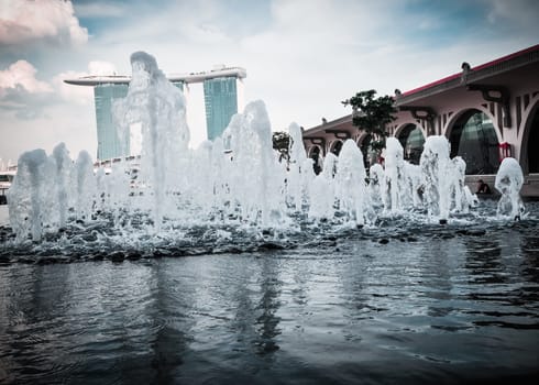 SINGAPORE-MARCH 31: The Marina Bay Sands Resort Hotel on Mar 31, 2011 in Singapore. It is an integrated resort and the worlds most expensive standalone casino property at S$8 billion.