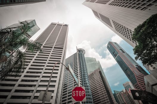 Singapore city skyline finacial district