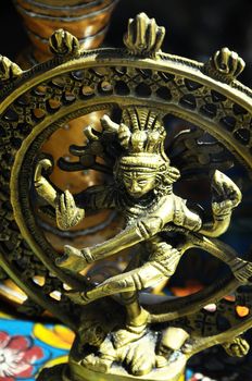 An Indian God buddha metal Golden Statue