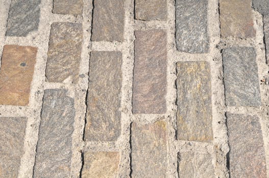 Brick Texture Path Made of Small Grey Bricks