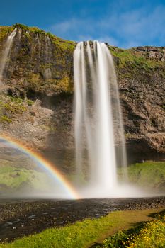 Seljalandsfoss is one of the most beautiful waterfalls on the Iceland. It is located on the South of the island. With a rainbow