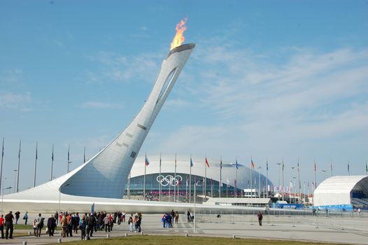 Olympic fire at XXII Winter Olympic Games Sochi 2014, Russia