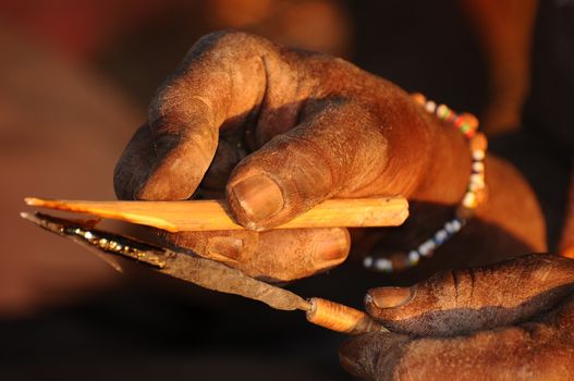 handmade arrow making from Tanzania