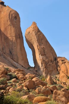 Rock formation at Spitzkoppe near Usakos in Namibia 
