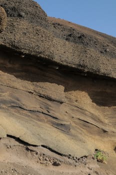 Ancient Volcanic Rocks near Volcano Teide in Tenerife, Spain