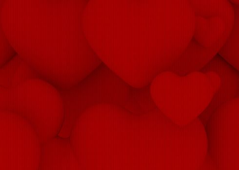 3d heart on grunge and light background
