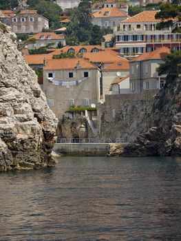 Part of town Dubrovnik view from the sea    