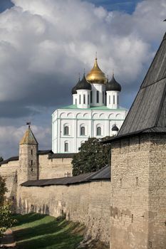 View of the Pskov Kremlin  Russia city of Pskov