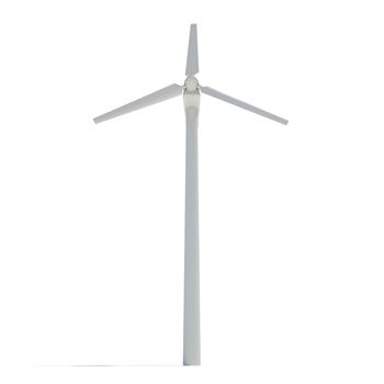 Wind turbine. Isolated render on white. Alternative energy source