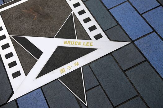 HONG KONG, CHINA - March 29: Bruce Lee star at the Avenue of Stars on 21 March 2012. Hong Kong, China.