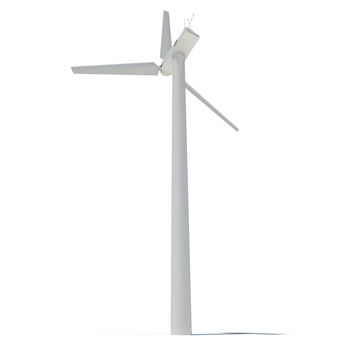 Wind turbine. Isolated render on white. Alternative energy source