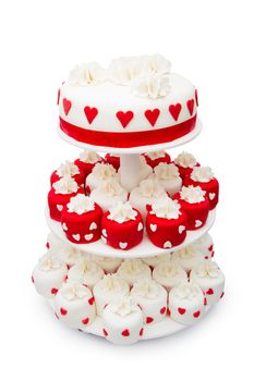 Wedding cake, isolated on a white background