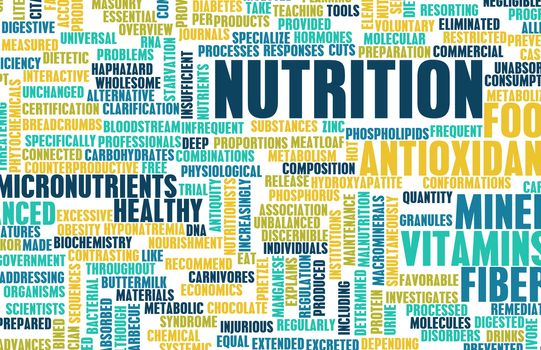 Nutrition Abstract as a Word Cloud Art