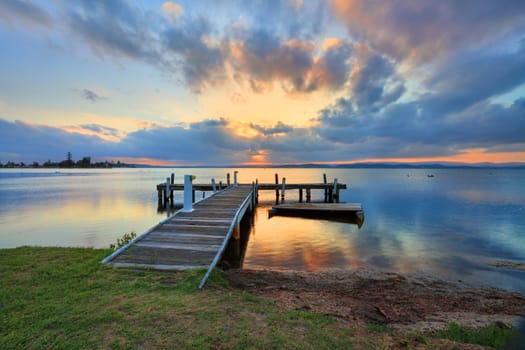 Sunset at Squids Ink Jetty, Belmont on Lake Macquarie.