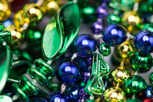 Colorful Mardi Gras background of beads