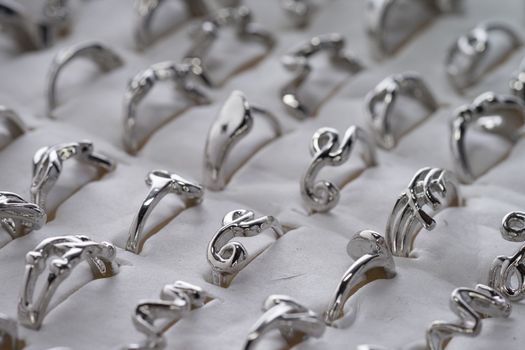 Collection of silver women's rings