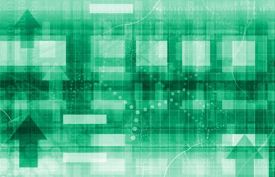 Abstract Network Illustration with System Data Art
