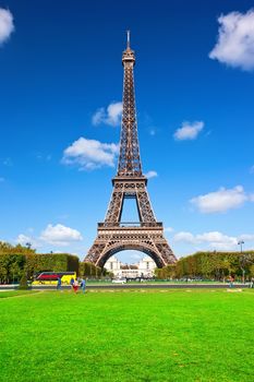 Beautiful view of famous Eiffel Tower in Paris, France