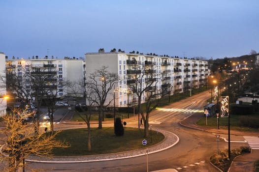 City center of Saint-Cyr, French town in the Paris region in the department of Yvelines