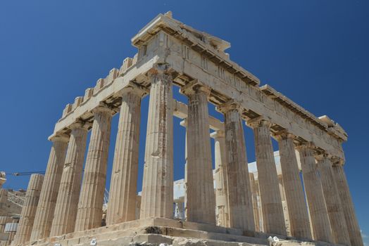 The ruins of the Acropolis in Athens in Greece.