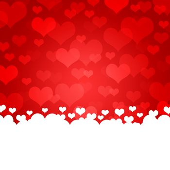 Abstract background of red hearts. The concept of Valentine's Day
