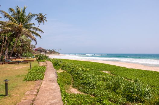 Tropical beach in southern part of Sri Lanka