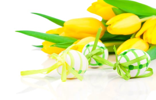 Easter eggs, on a white background