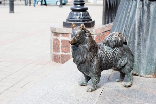 Statue of small dog in Mogilev in Belarus
