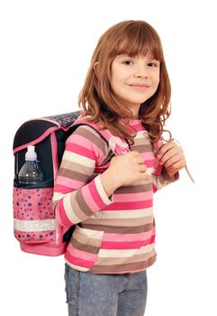 little girl with school bag