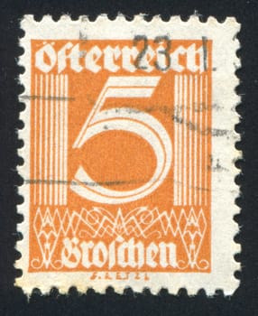 AUSTRIA - CIRCA 1925: stamp printed by Austria, shows ornament, circa 1925