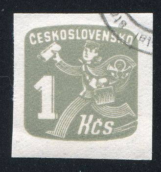 CZECHOSLOVAKIA - CIRCA 1945: stamp printed by Czechoslovakia, shows Newspaper Delivery
Boy, circa 1945