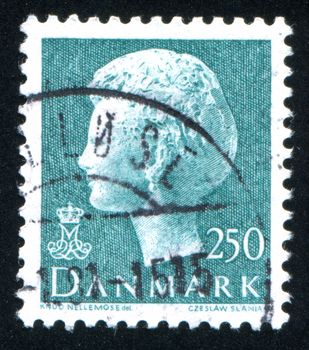 DENMARK - CIRCA 1974: stamp printed by Denmark, shows Queen Margrethe, circa 1974