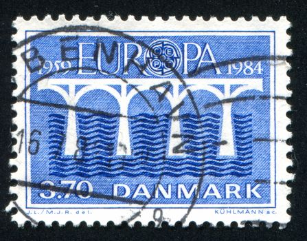 DENMARK - CIRCA 1984: stamp printed by Denmark, shows Bridge, circa 1984