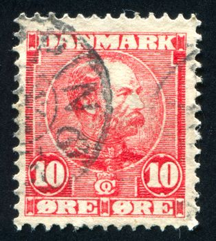 DENMARK - CIRCA 1904: stamp printed by Denmark, shows King Christian IX, circa 1904