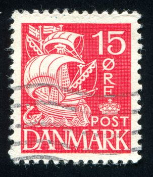 DENMARK - CIRCA 1927: stamp printed by Denmark, shows Caravel, circa 1927
