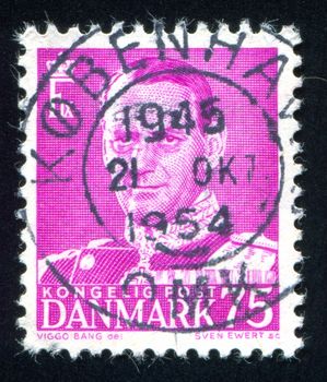 DENMARK - CIRCA 1948: stamp printed by Denmark, shows Frederik IX, circa 1948