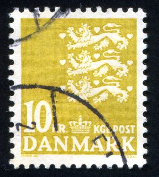 DENMARK - CIRCA 1946: stamp printed by Denmark, shows Coat of Arms, circa 1946