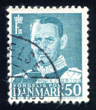 DENMARK - CIRCA 1948: stamp printed by Denmark, shows Frederik IX, circa 1948