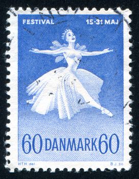 DENMARK - CIRCA 1959: stamp printed by Denmark, shows Ballet Dancer, circa 1959